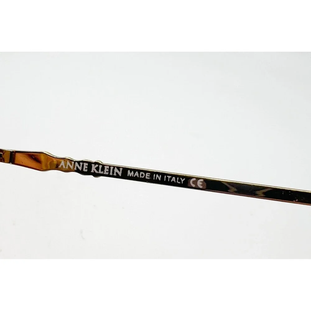 Anne Klein 6001 K1047 Gold Oval Eyeglasses 52-19-135 Women Made in Italy